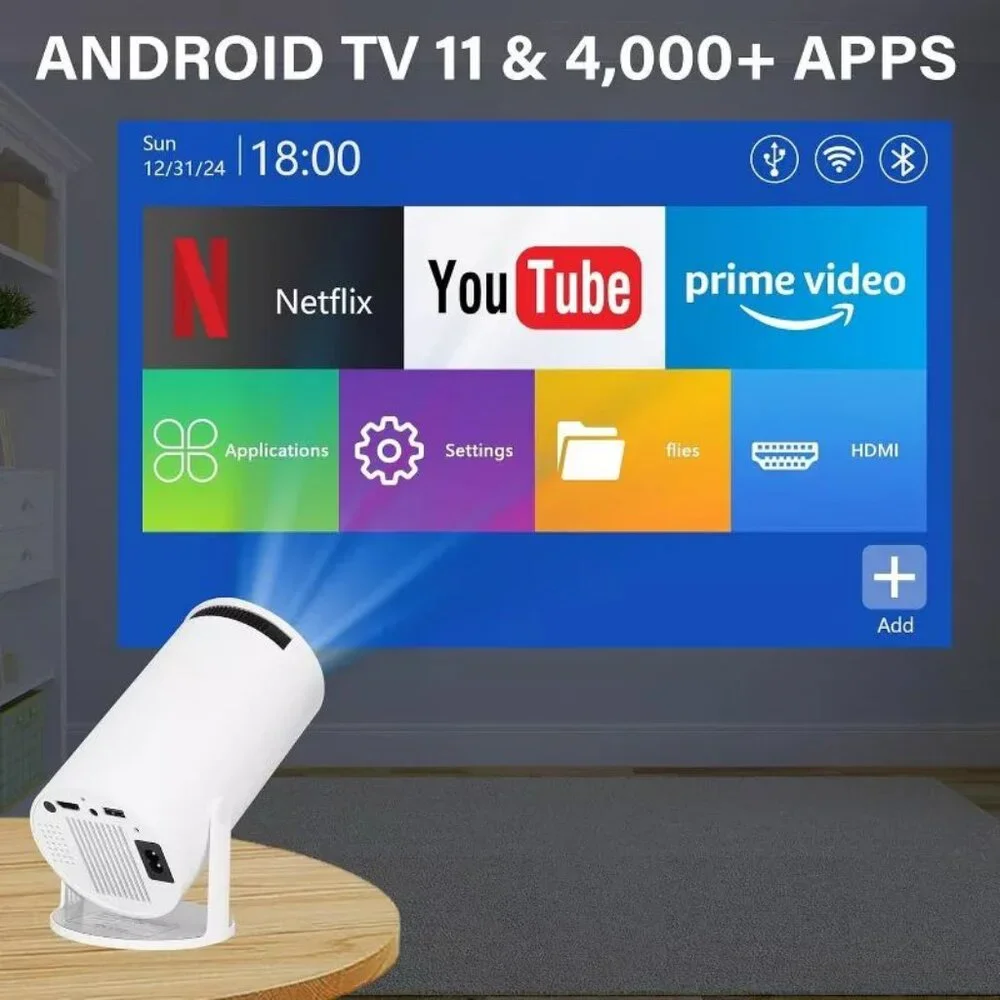 ARTSEA Mini Projector, Support 4K 1080P HD Portable Projector